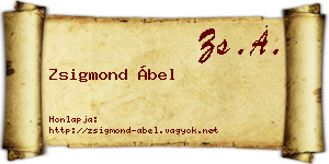 Zsigmond Ábel névjegykártya